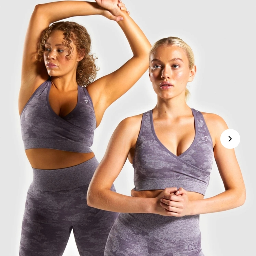 Gymshark Purple Camo Seamless Sports Bra